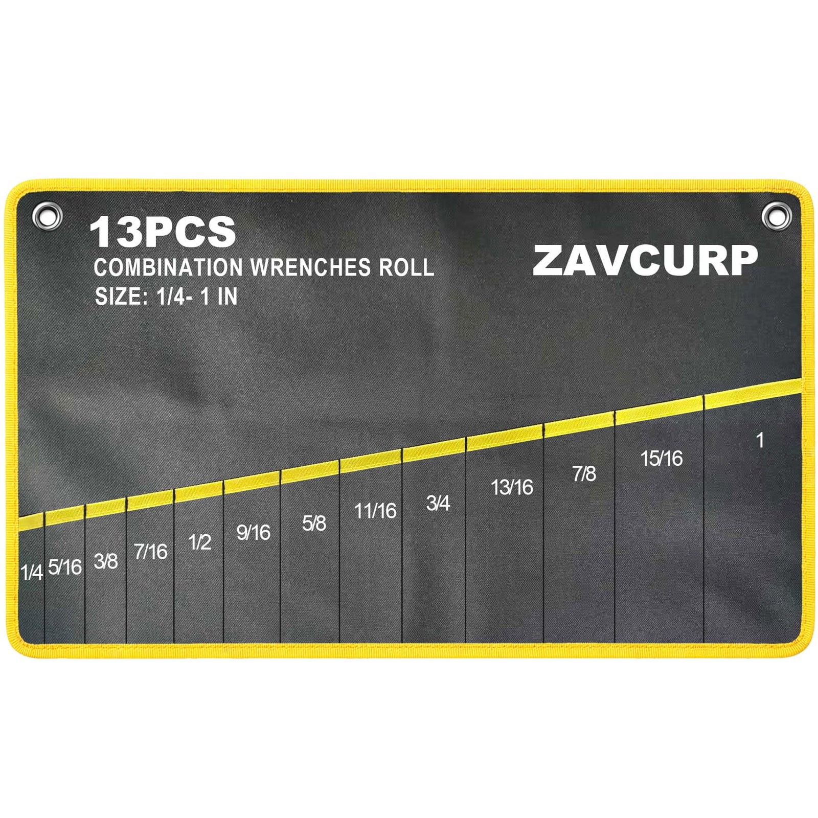 Zavcurp 13 SAE Pockets Wrench Roll Up Pouch, Tool Roll Organizer, Portable Wr...