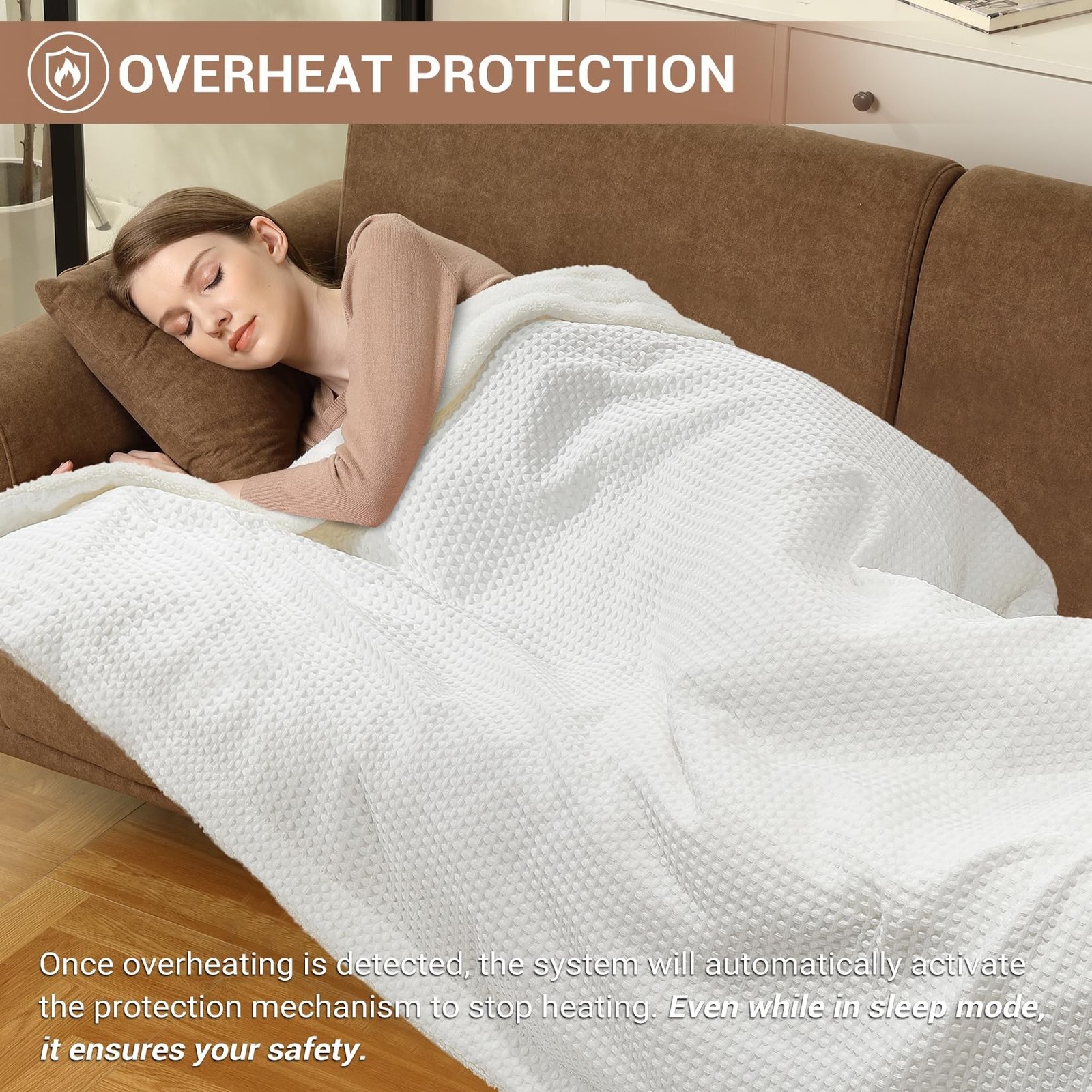 Electric Blanket King Size with Wireless LCD Controller, Waffle Fast Heating ...