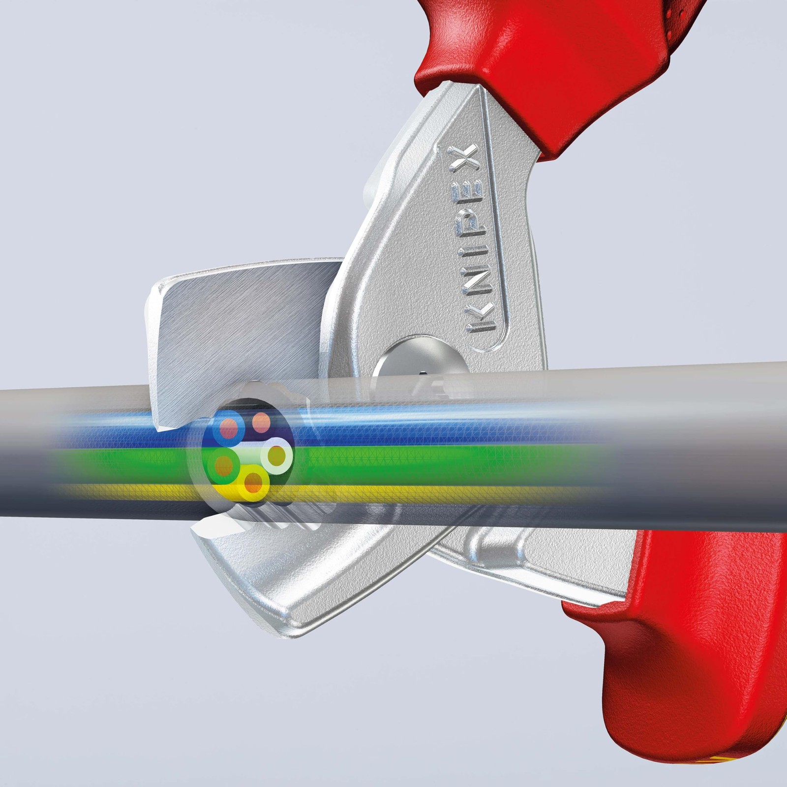 StepCut Cable Shears chrome-plated, insulated with multi-component grips, VDE-te