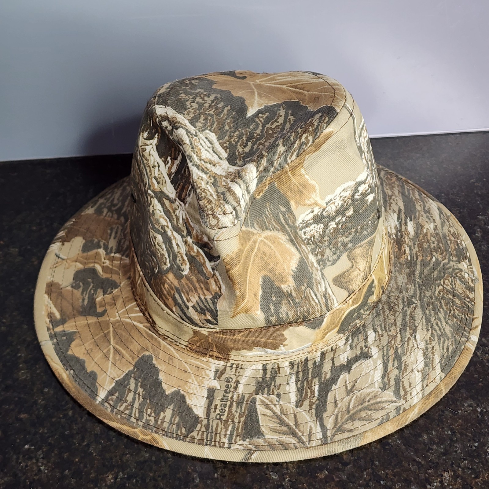 Vintage Realtree Advantage Camo Fedora Hat Safari Outback Hunting Mens Large USA