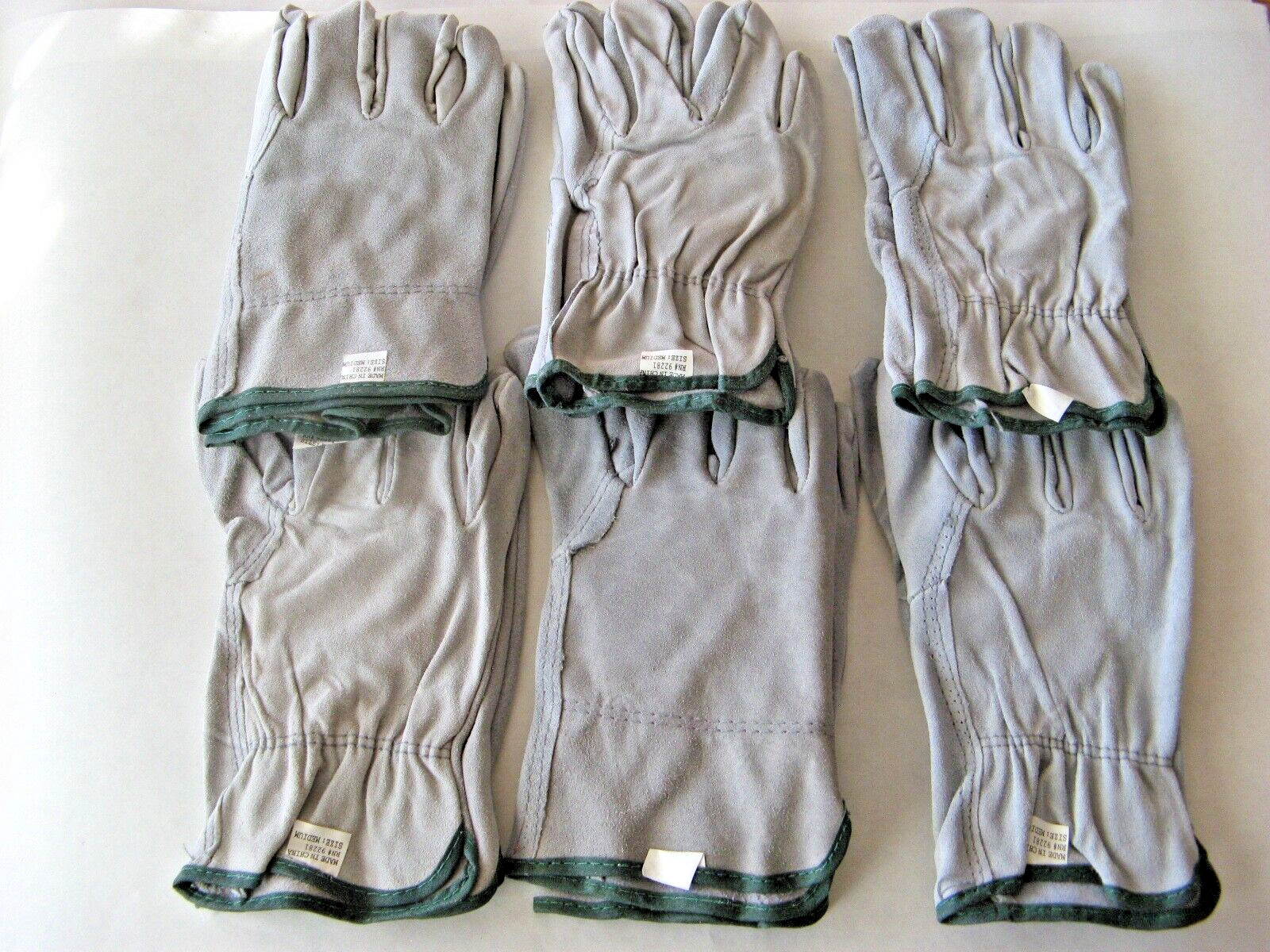 (6 Pair) New Leather Work Gloves, Size Medium