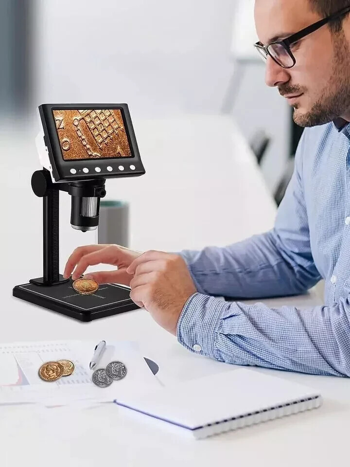 4.3'' Digital Microscope 1600X USB microscope 1080p Soldering (T)