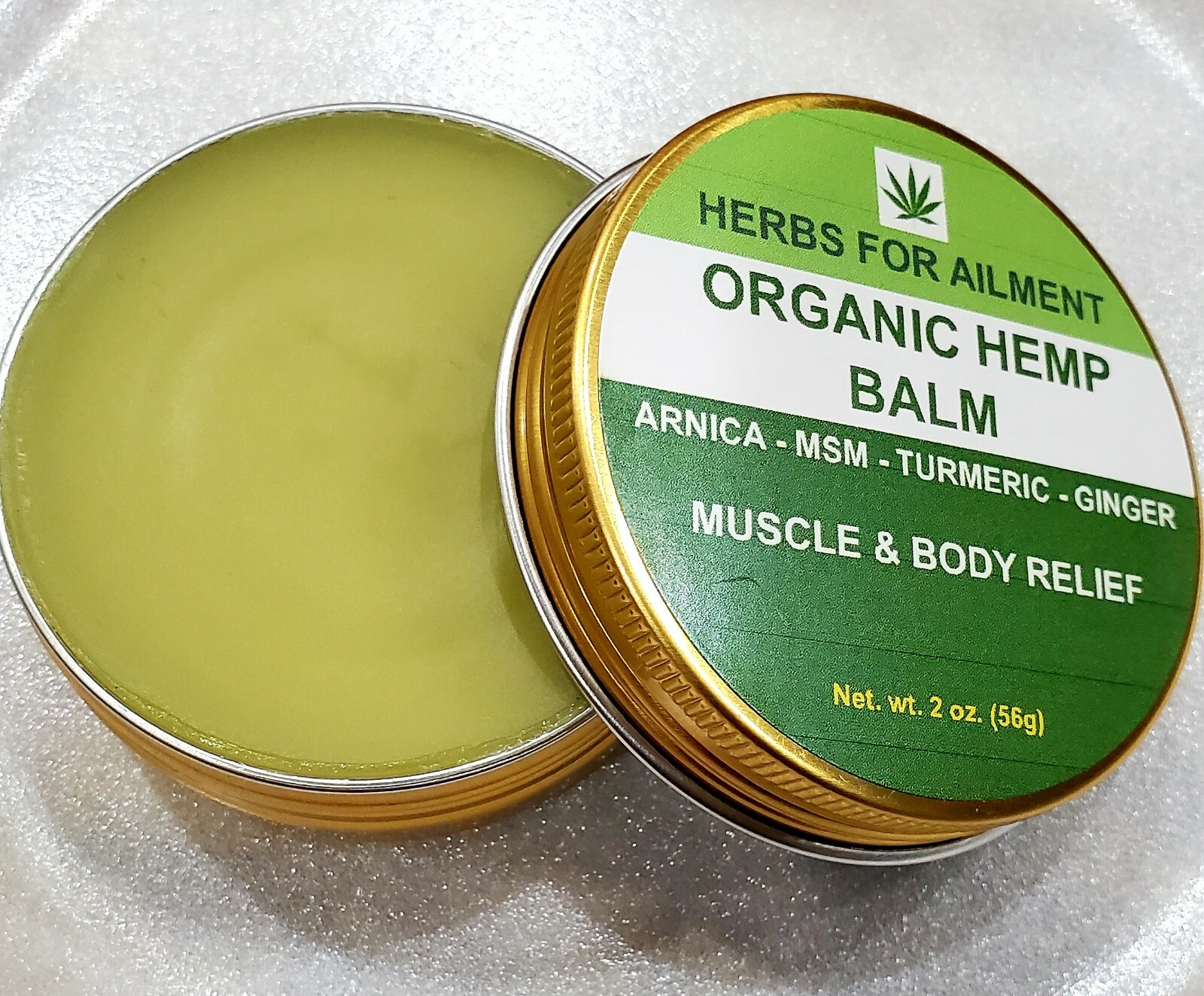 HEMP Salve/Balm w/Arnica/MSM/Turmeric/Ginger-Arthritis/Joint/Muscle Pain-Natural