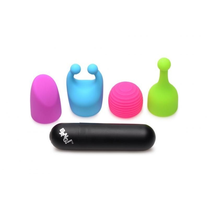 Bang Rechargeable Bullet Vibrator with 4 Glow Attachments