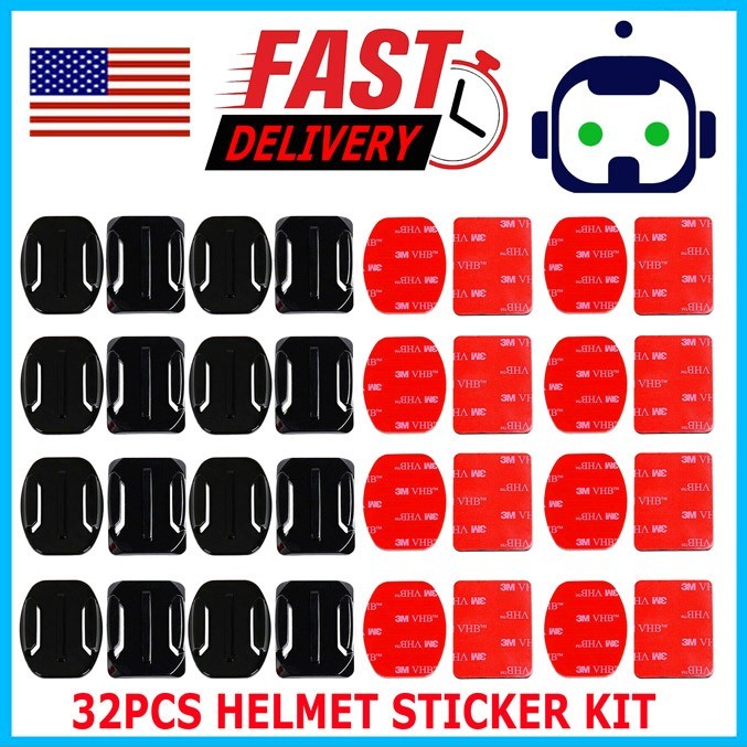 32X Motorcycle Helmet Mount Kit Compatible with GoPro Hero 9/8/7/6/5 & 4 Session