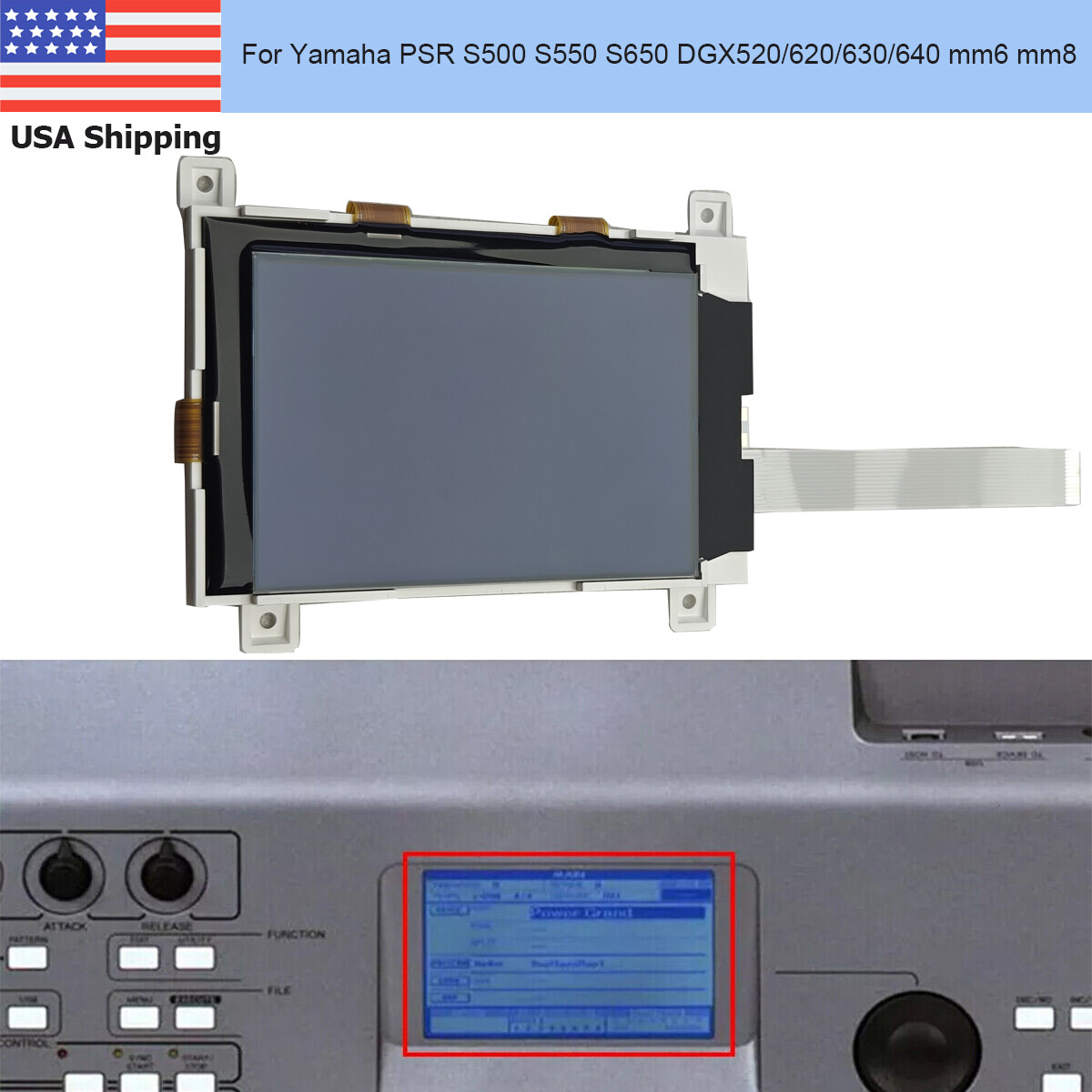 LCD Display Screen for Yamaha PSR S500 S550 S650 DGX520/620/630/640 mm6 mm8 NEW