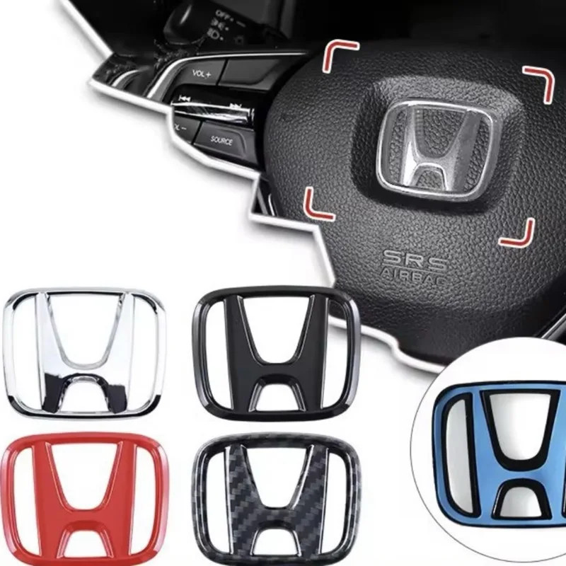 Honda Steering Wheel Emblem Sticker Civic Accord CRV Fit Mugen Badge Decal