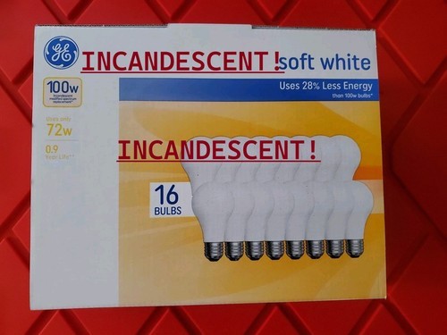 * 32 NEW GE 100 Watt DIMMABLE Soft White Light Bulbs Old Stock GE A19 Vintage *