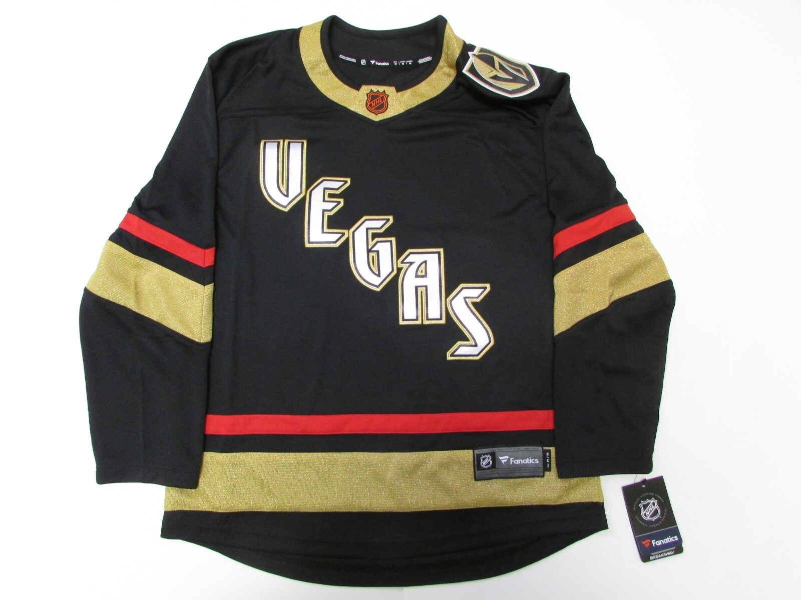 VEGAS GOLDEN KNIGHTS FANATICS REVERSE RETRO 2.0 BREAKAWAY HOCKEY JERSEY NO GLOW