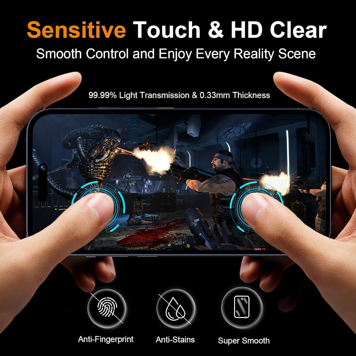 3x For iPhone 15 14 13 12 11 Pro Max XR Privacy Tempered Glass Screen Protector