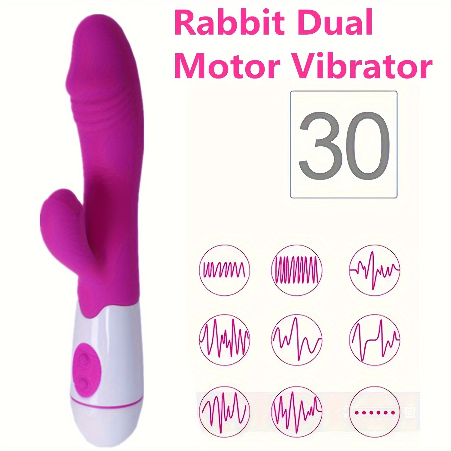 Powerful Rabbit Vibrator Sex Toys Female Dual Vibration Dildo G Spot Massager