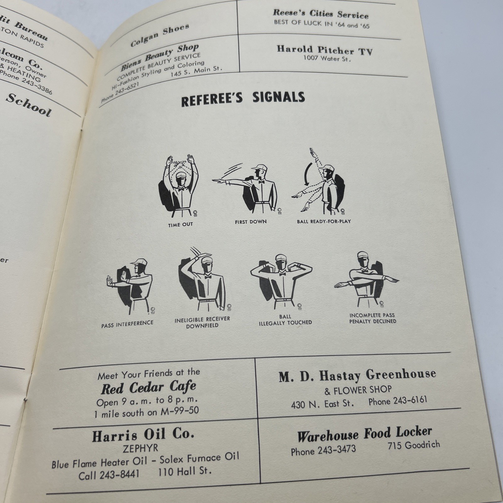 Ealton Rapids High School Souvenir Football Program 1964