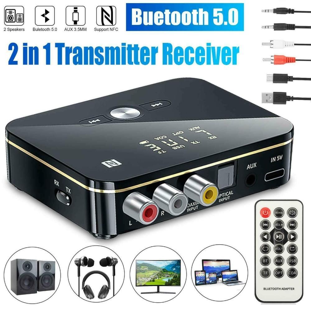 NFC Multi-Function Bluetooth Receiver Wireless 3.5mm AUX to 2RCA Audio Adapter C