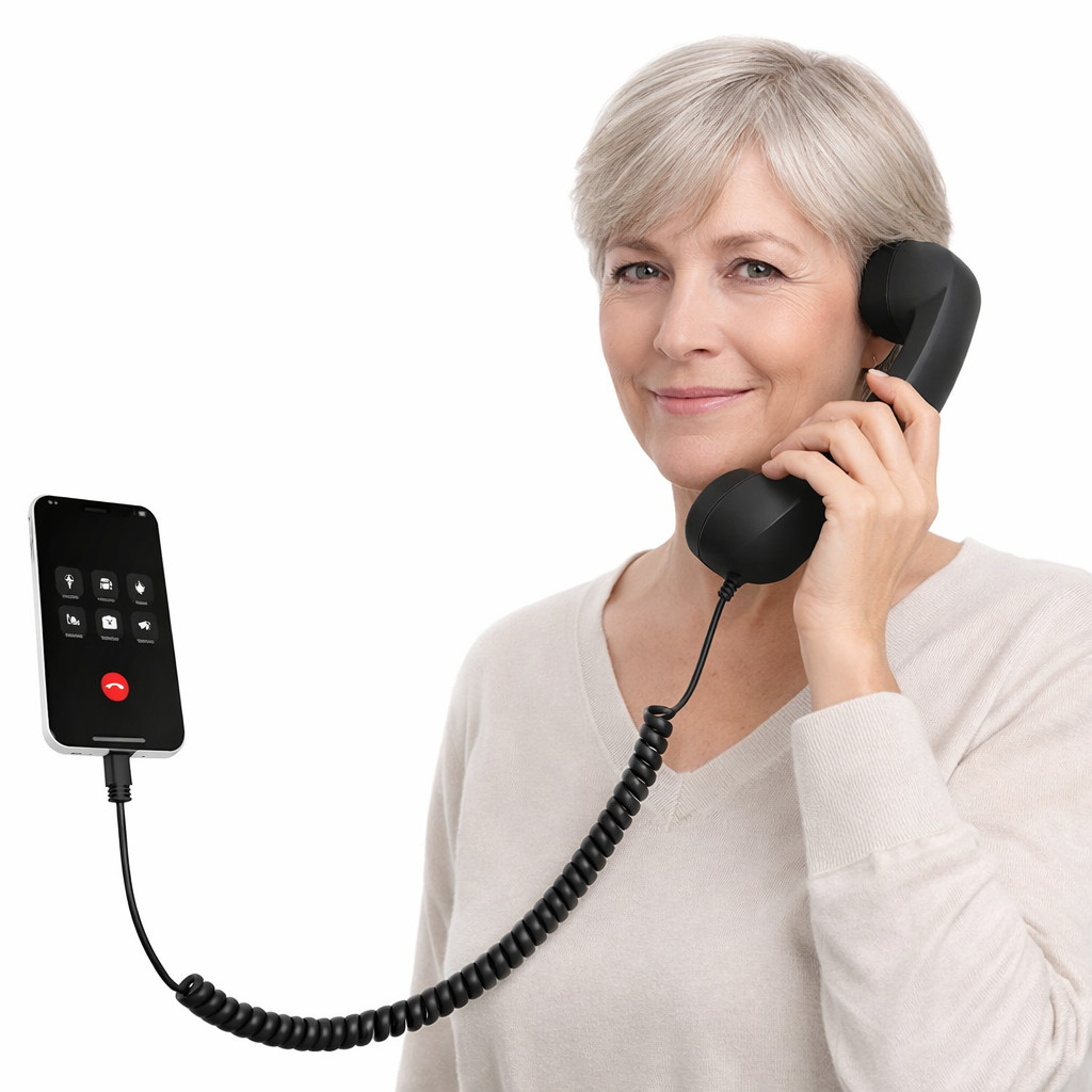 USB-C Retro Phone Handset for Smartphones | Easy Plug-In, Clear Calls