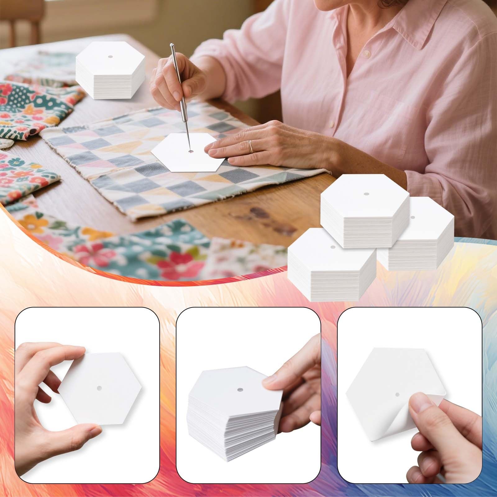 480 PCS 1 Inch Hexagon Paper Piecing Quilting Templates Patchwork Craft