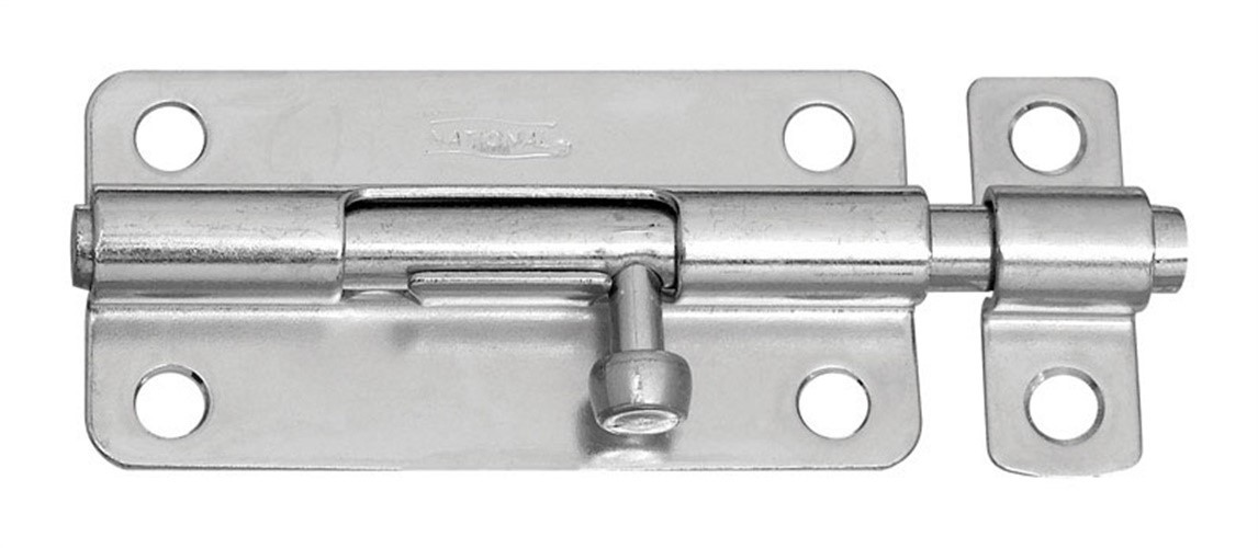National Hardware N151-654 Zinc Plated Steel V834 Door Bolt 4 L x 0.32 Dia. in.