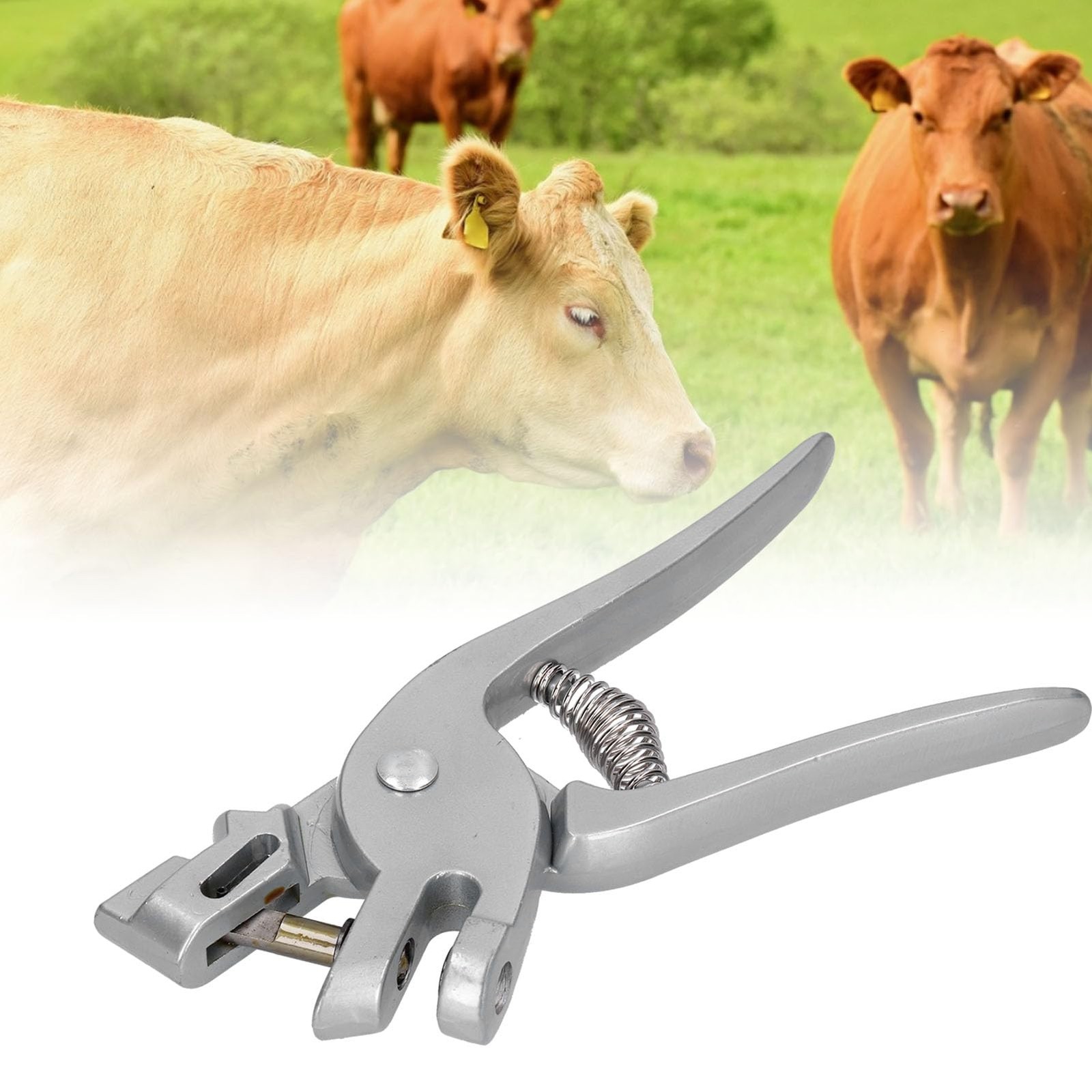 Stainless Steel Ear Tagging Pliers Strong Bite Force Ear Tag Applicator for C...