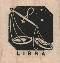 Libra 1 1/2 x 1 1/2" Rubber Stamp, Celestial Stamp