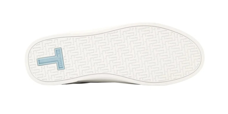 Ted Baker “Bailey Icon” Women's Leather Sneaker Shoes Size 8 White/Blue NEW