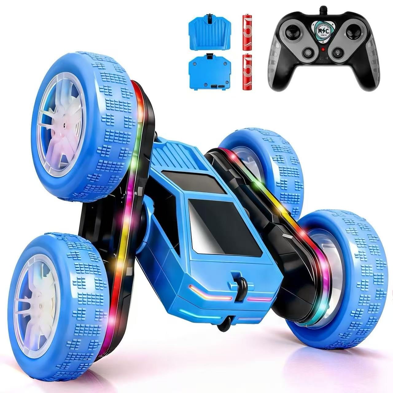 ZQIN Remote Control Car, Rc Cars Stunt, RC Crawler Toys 4WD 360° Blue