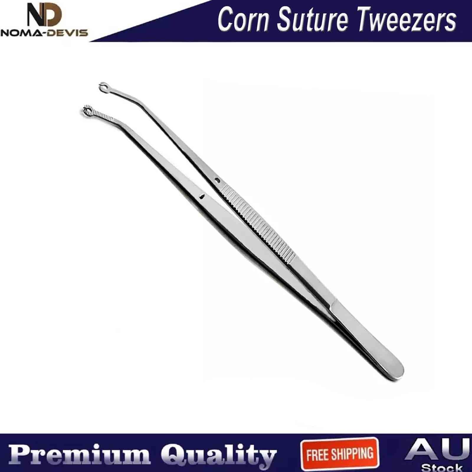 Surgical Corn Suture Tweezers Suturing Forceps Tissue Holding Dental Instruments