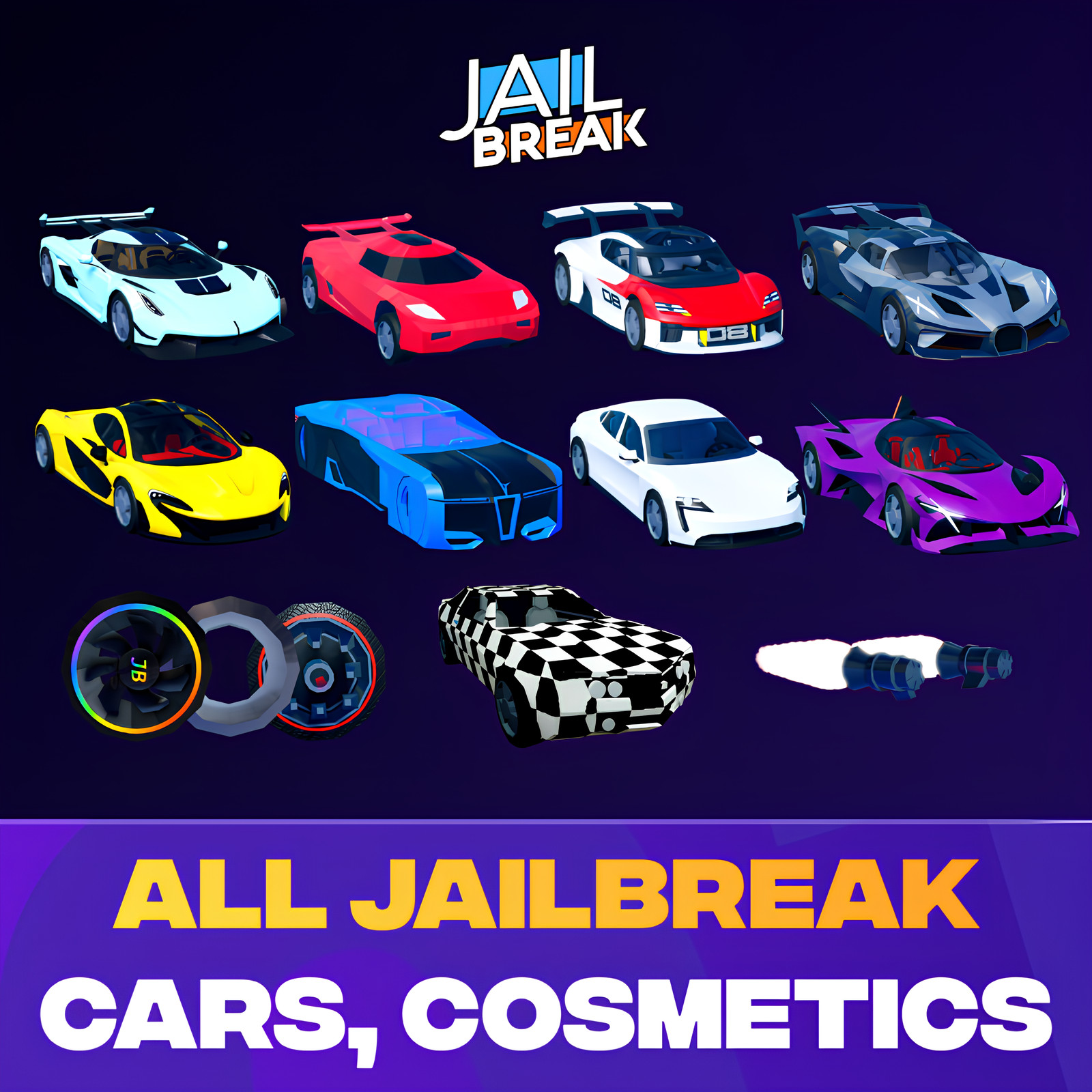 🔥 ALL JAILBREAK Cars/Textures/Items 🌠 Clean - Fast Delivery⚡