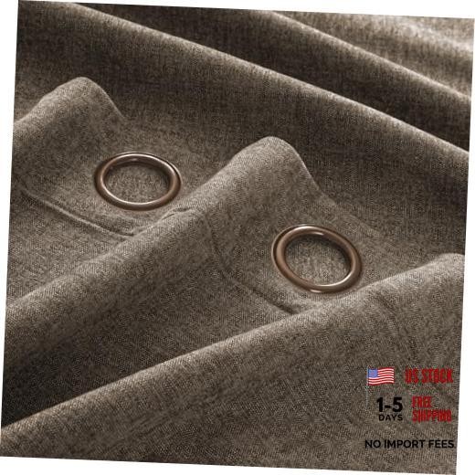 100% Blackout Curtains for Bedroom, Luxury 52"W x 84"L (Pack of 2) Brown