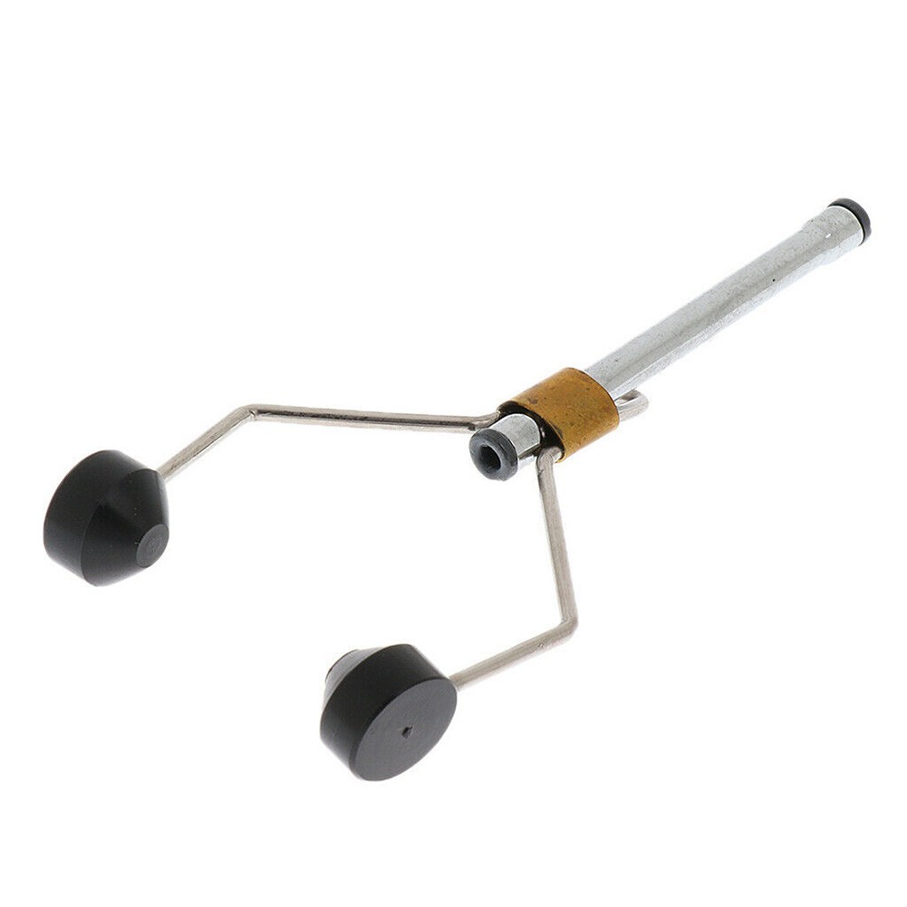Fly Tying Tool Holder Silver Stainless steel Strong Grip Black Ceramic Bobbin