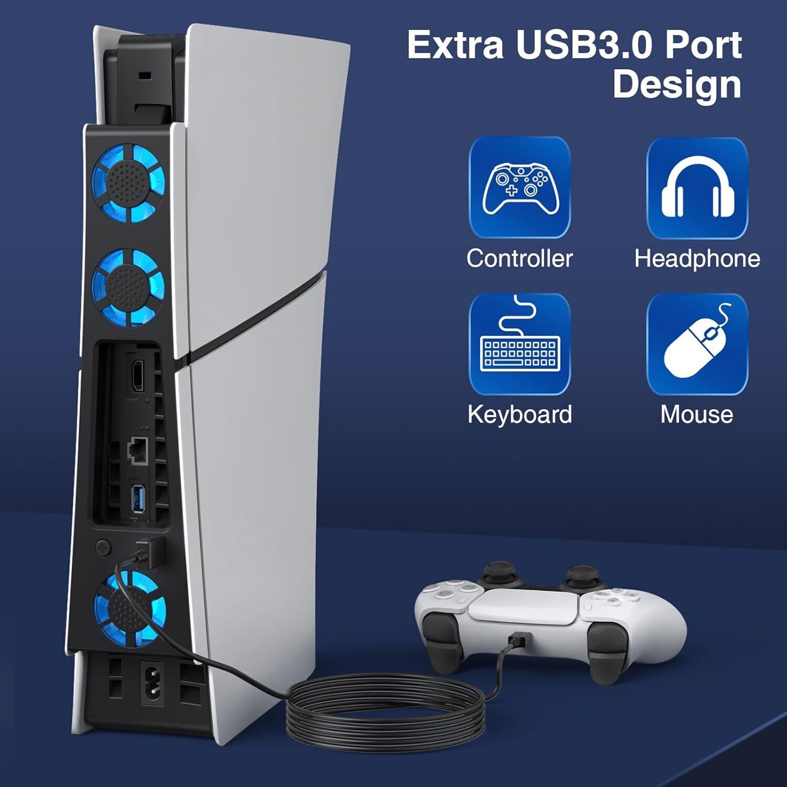 External Compact Console Host Cooling Fan Cooler For Sony PlayStation 5 Slim