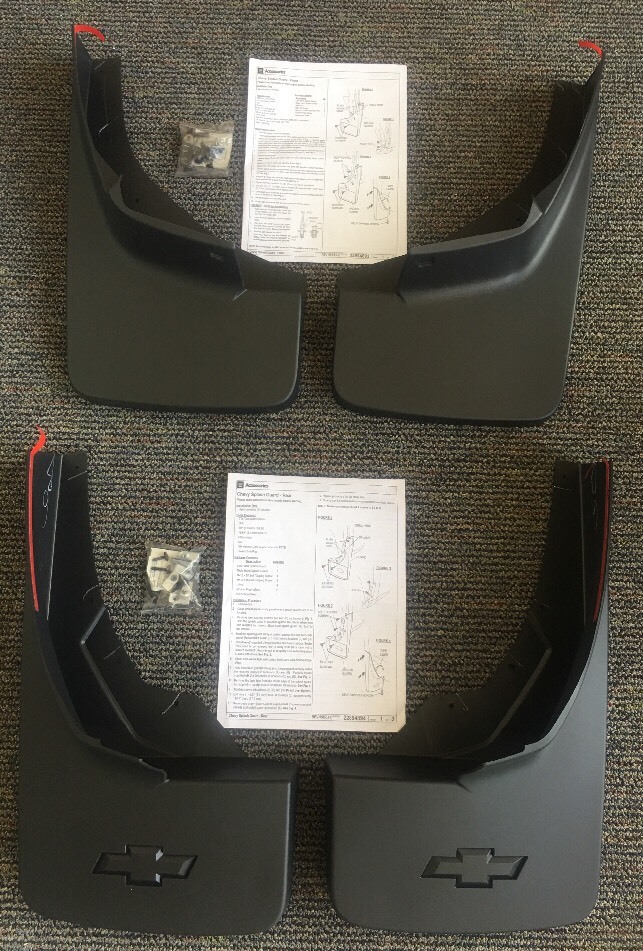 2014-2018 Chevrolet Silverado Front & Rear Molded Splash Guard Pkg Black Grained
