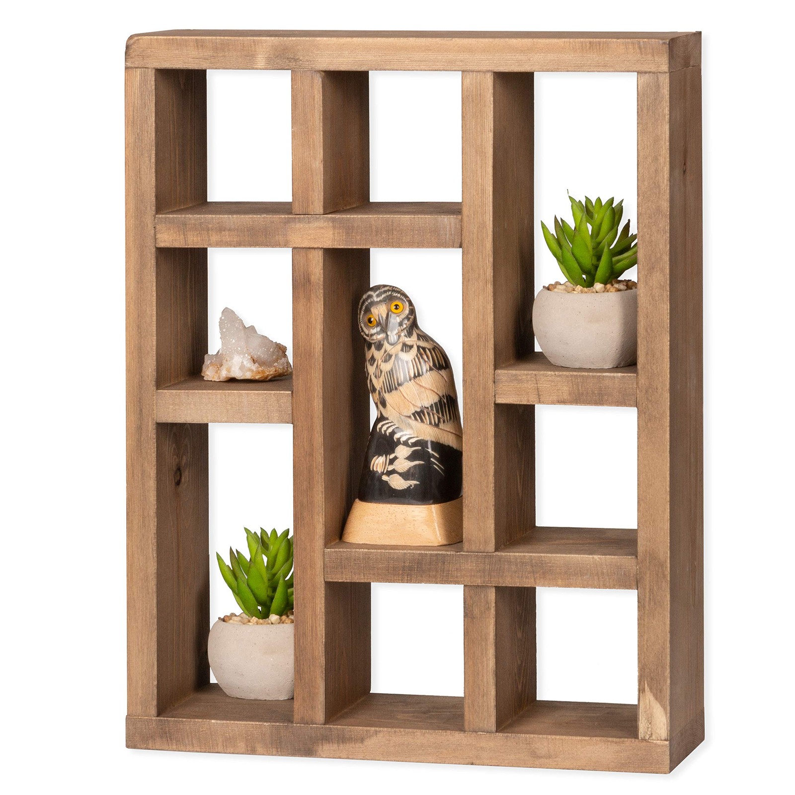 Rustic Wood Knick Knack Floating Shelf Barnwood - Wall Mounted or Freestandin...