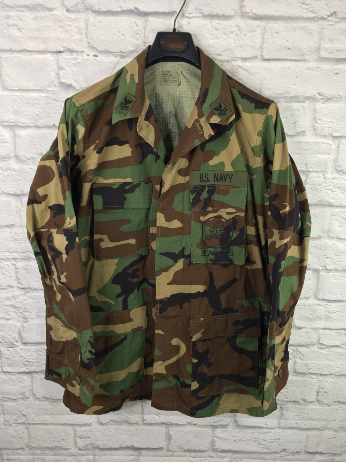 Summer Weight Seabees BDU Jacket Size: Medium - Long #11