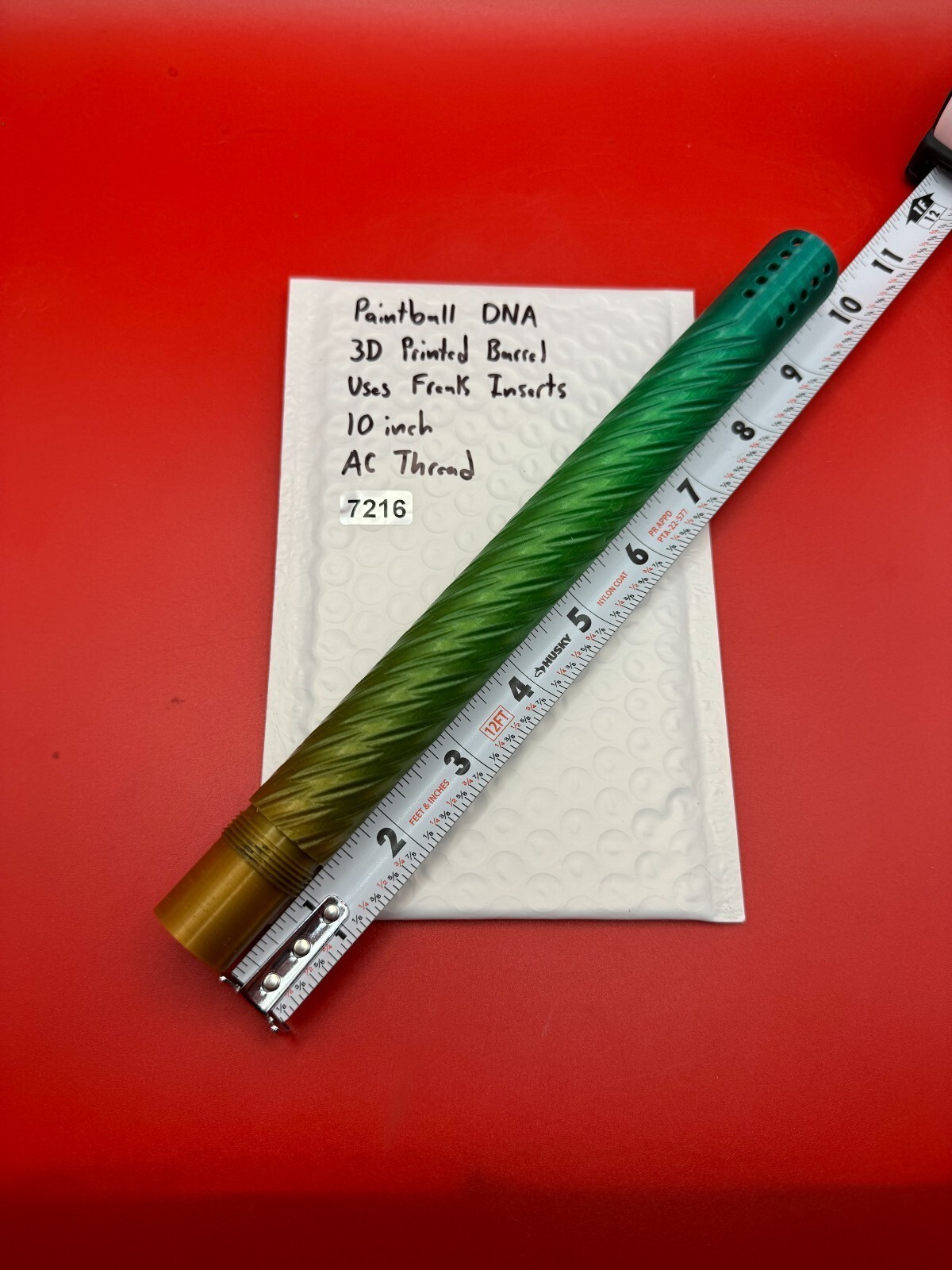 Paintball DNA 3D Printed Barrel Uses Freak Inserts 10 inch AC Thread