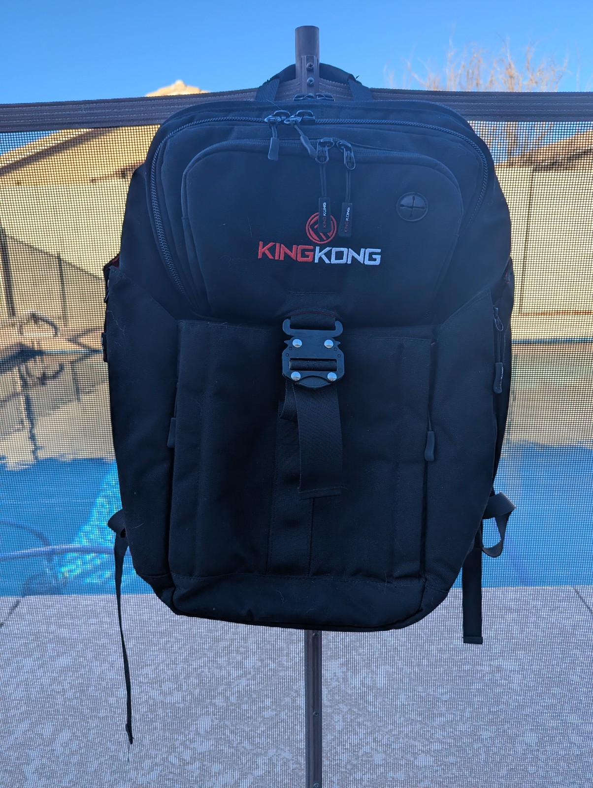 King Kong KNKG Large Gym Backpack.  Black with Red Interior