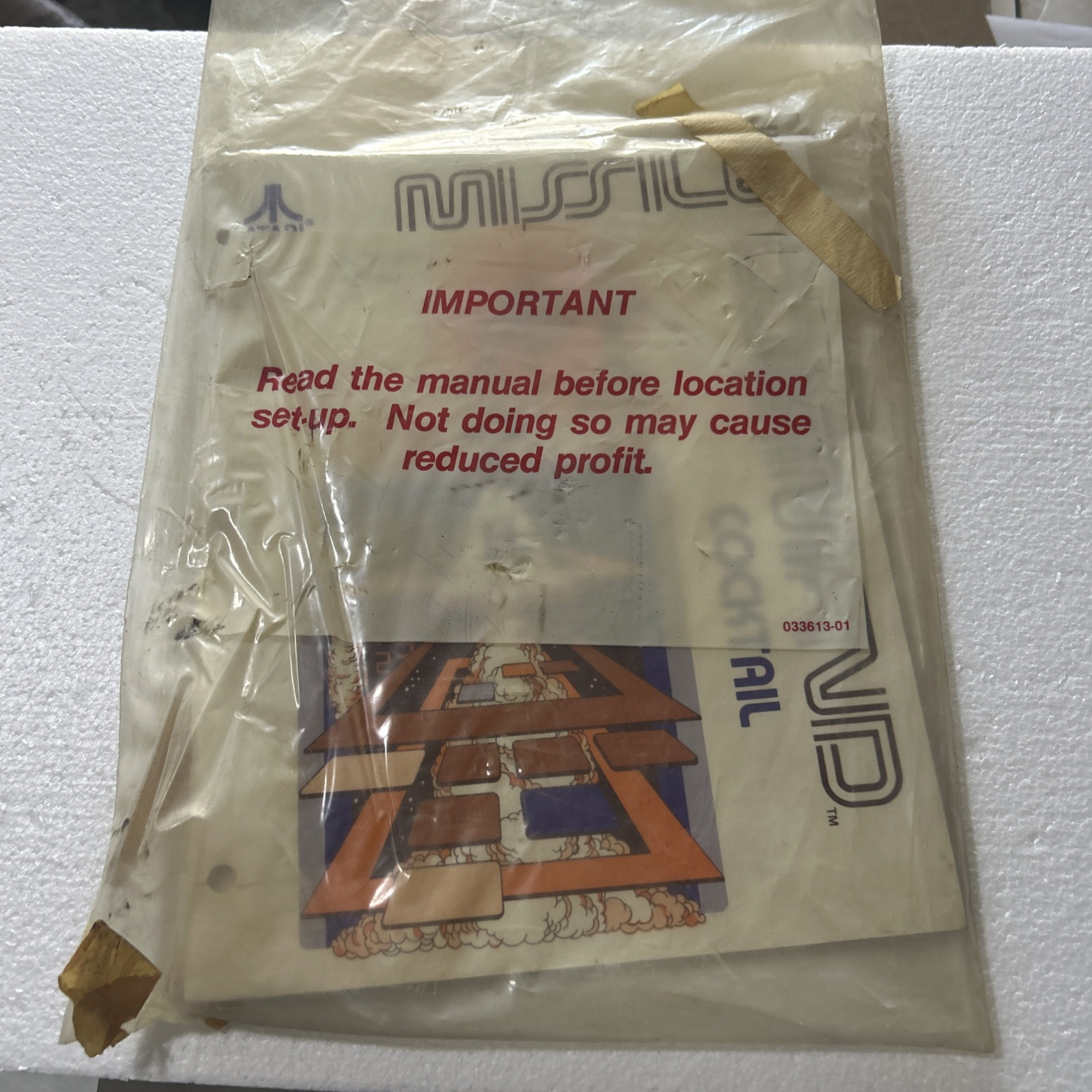 original Set Missile Command Cocktail Table Atari arcade video game manual