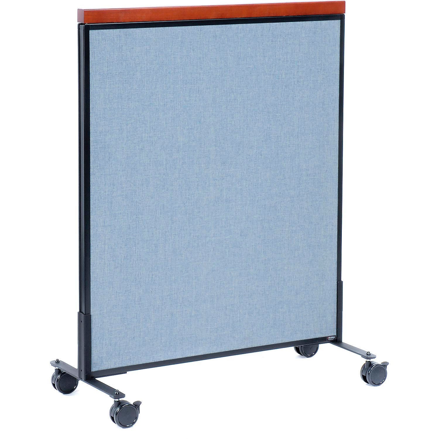 36-1/4"W x 46-1/2"H Mobile Deluxe Office Partition Panel Blue