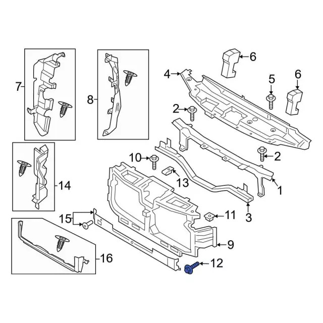 Genuine Ford Radiator Support Panel Bolt W718108-S900