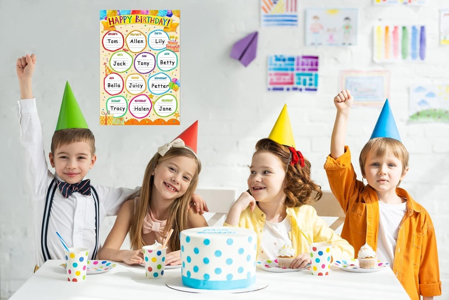 Laminated Birthday Calendar - Versatile Classroom Decoration for -Round Fun