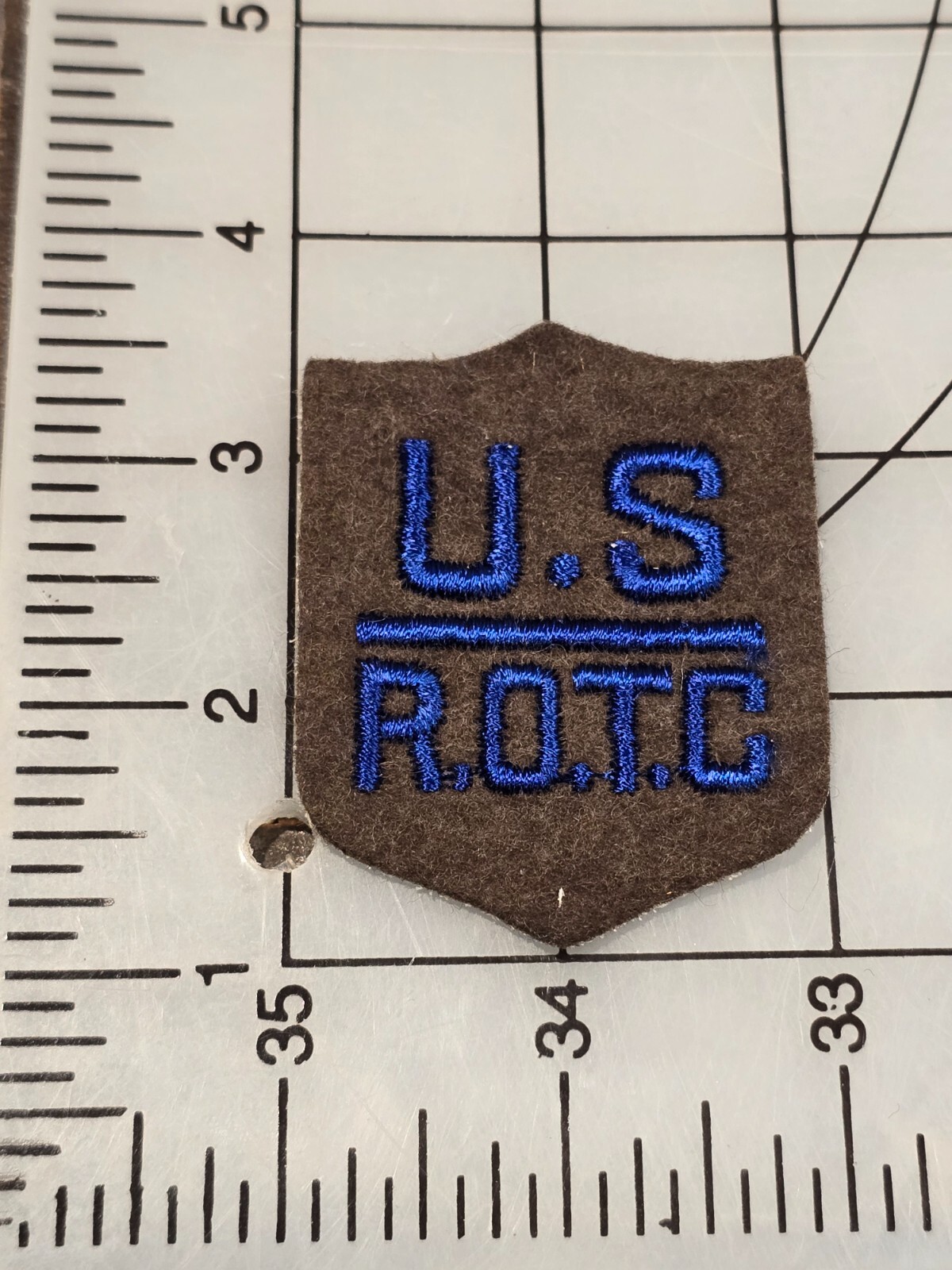 Original US ROTC Cut Edge Machine Embroidered on Wool 3474