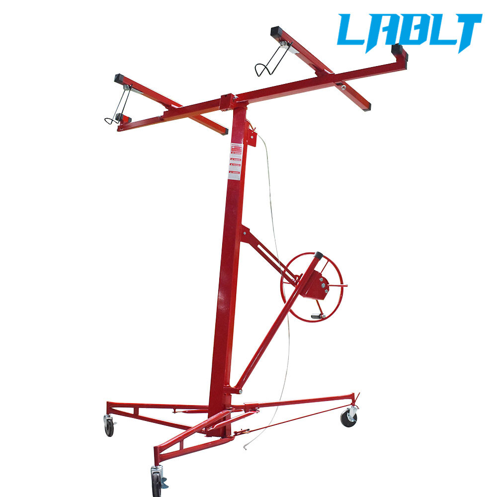LABLT Drywall Rolling Lifter Panel Hoist Jack Lifter 16 Ft w/ Lockable Wheels
