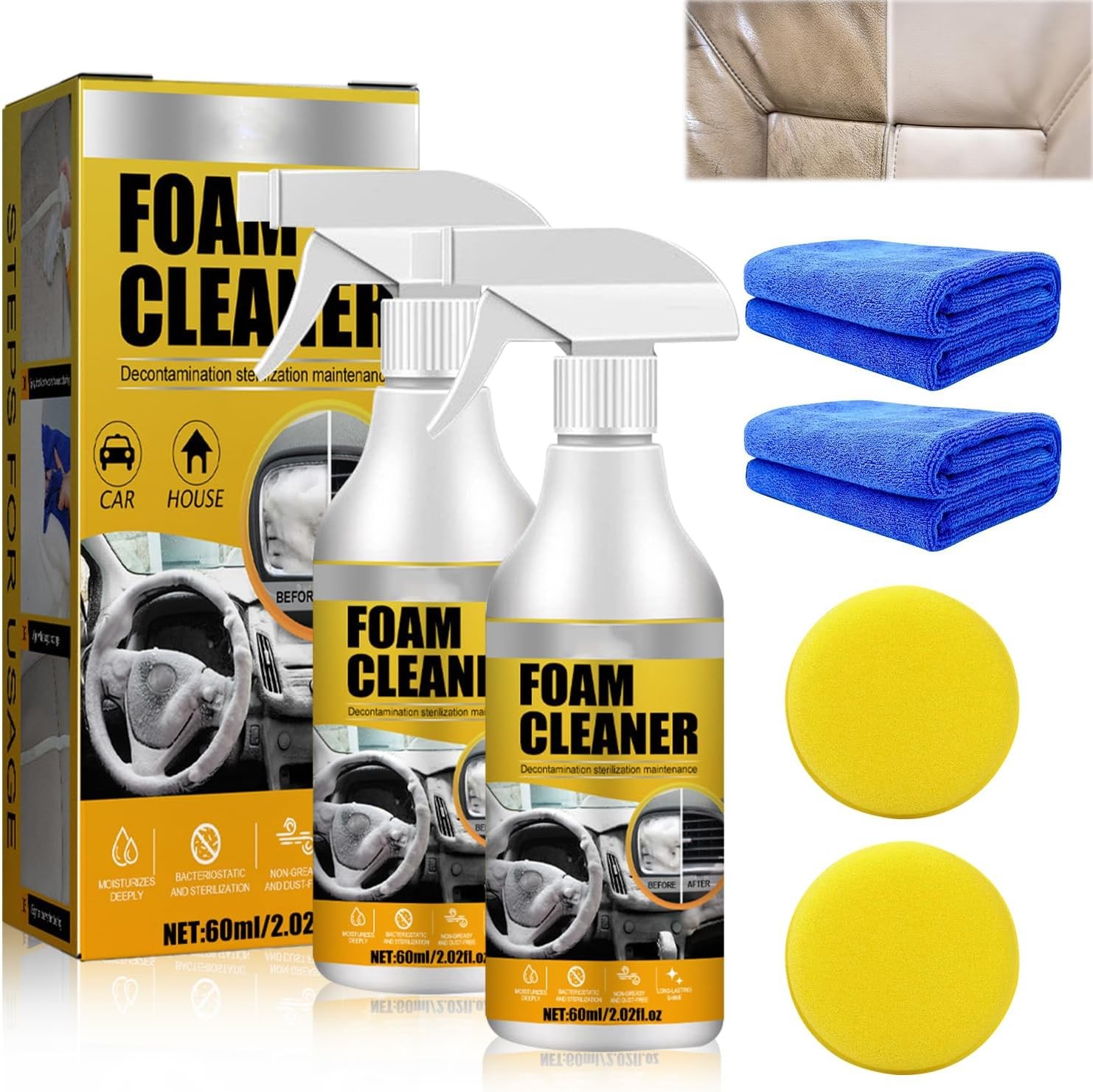 2PCS Multi-Purpose Foam Cleaner, 2024 New All Around Master Foam Cleaner