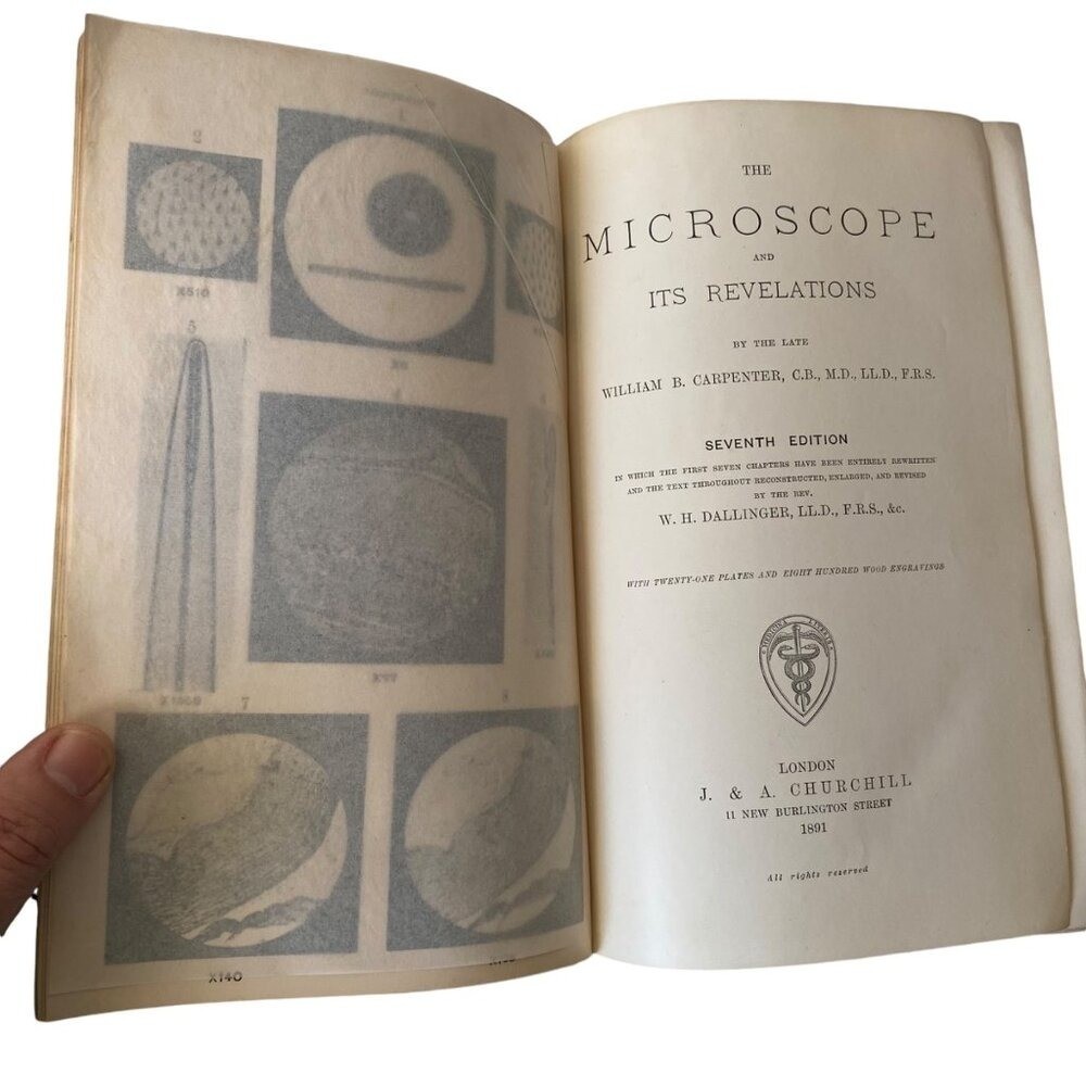 The Microscope And Its Revelations 7th Ed Carpenter Edited By Dallinger 1891