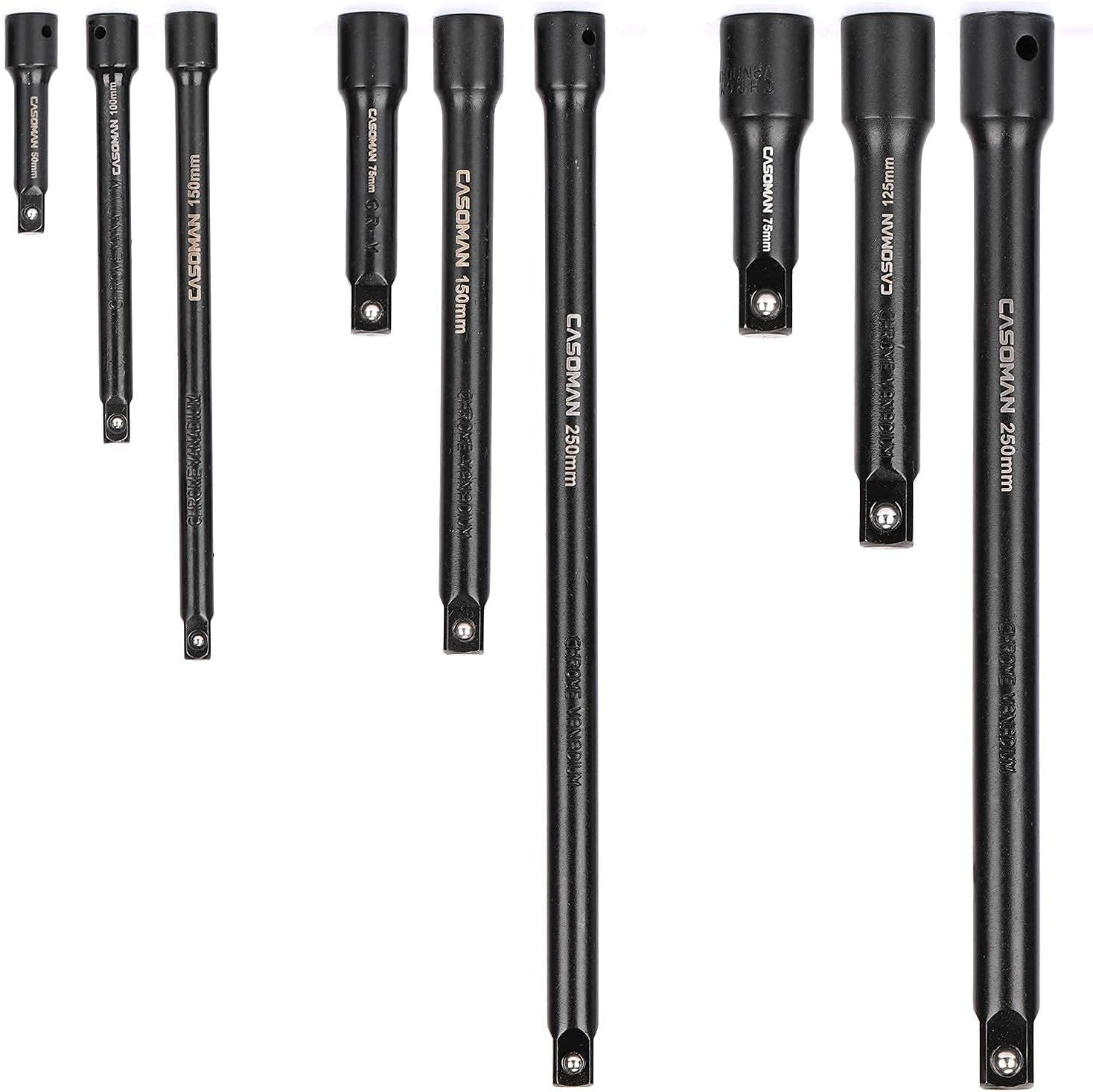 9 Pieces Extension Bar Set  1/4" 3/8" and 1/2" Drive Socket Extension Premium
