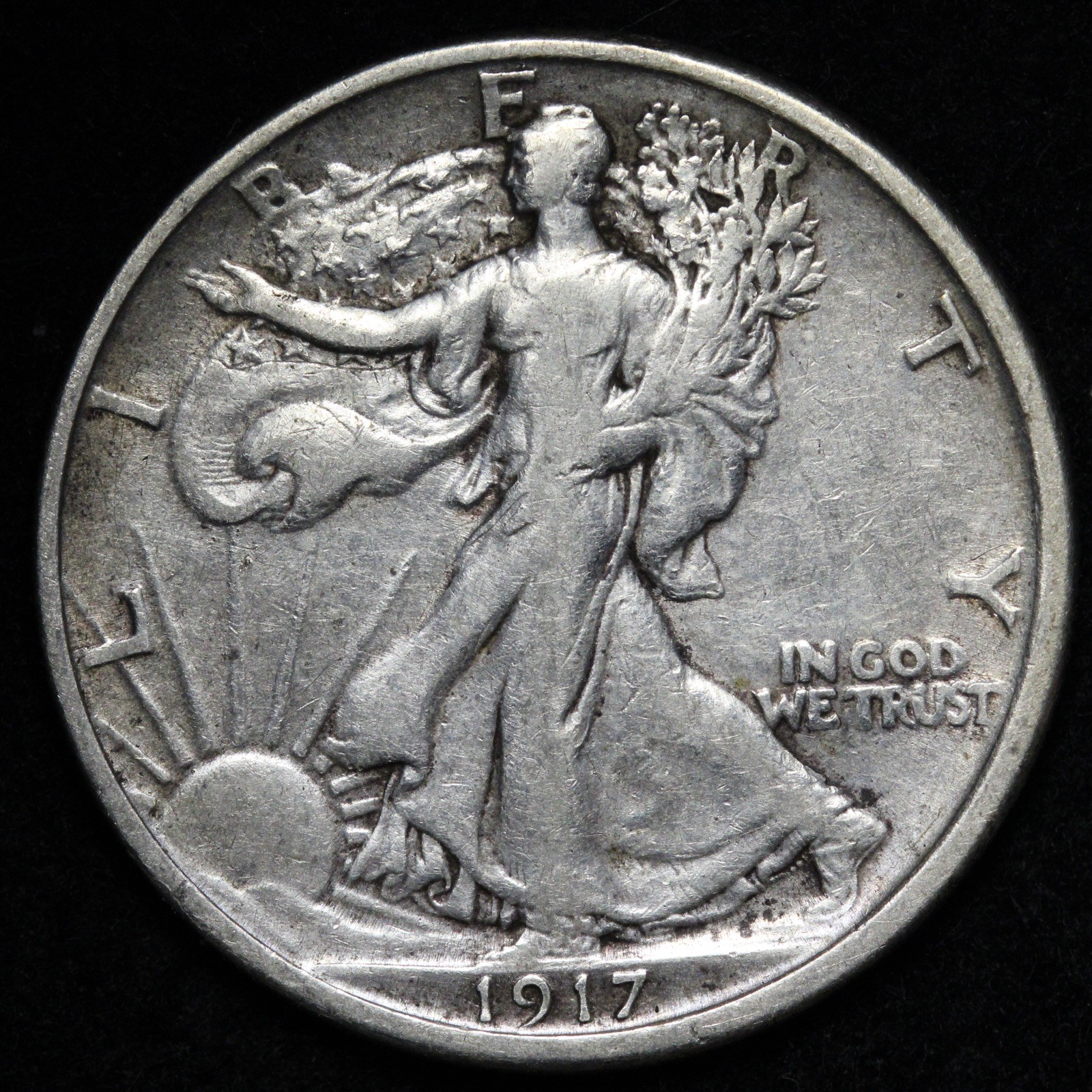 1917 Walking Liberty Silver Half Dollar XF E347 VWNB