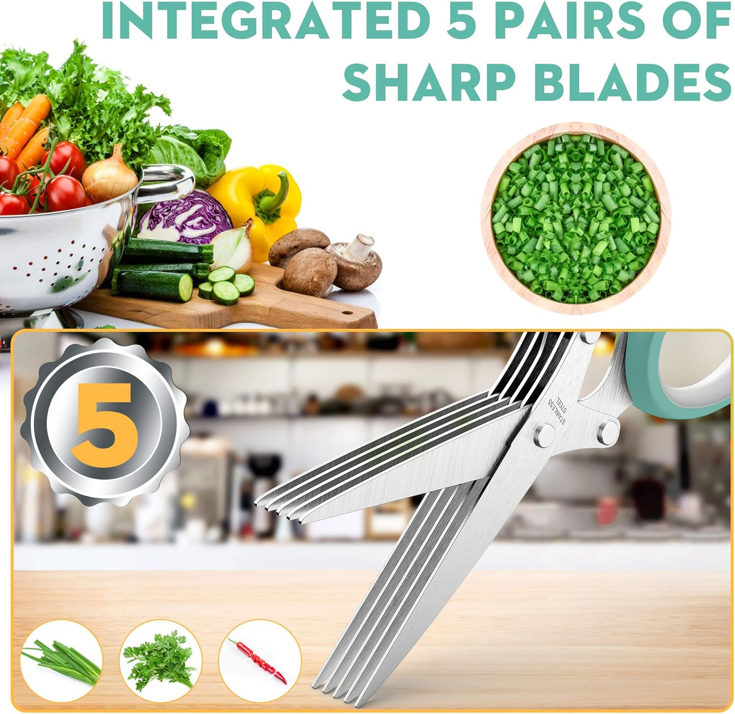 Fun Unique Kitchen Gadgets: Herb Scissors Set - Updated 2025 Cool Kitchen Tools