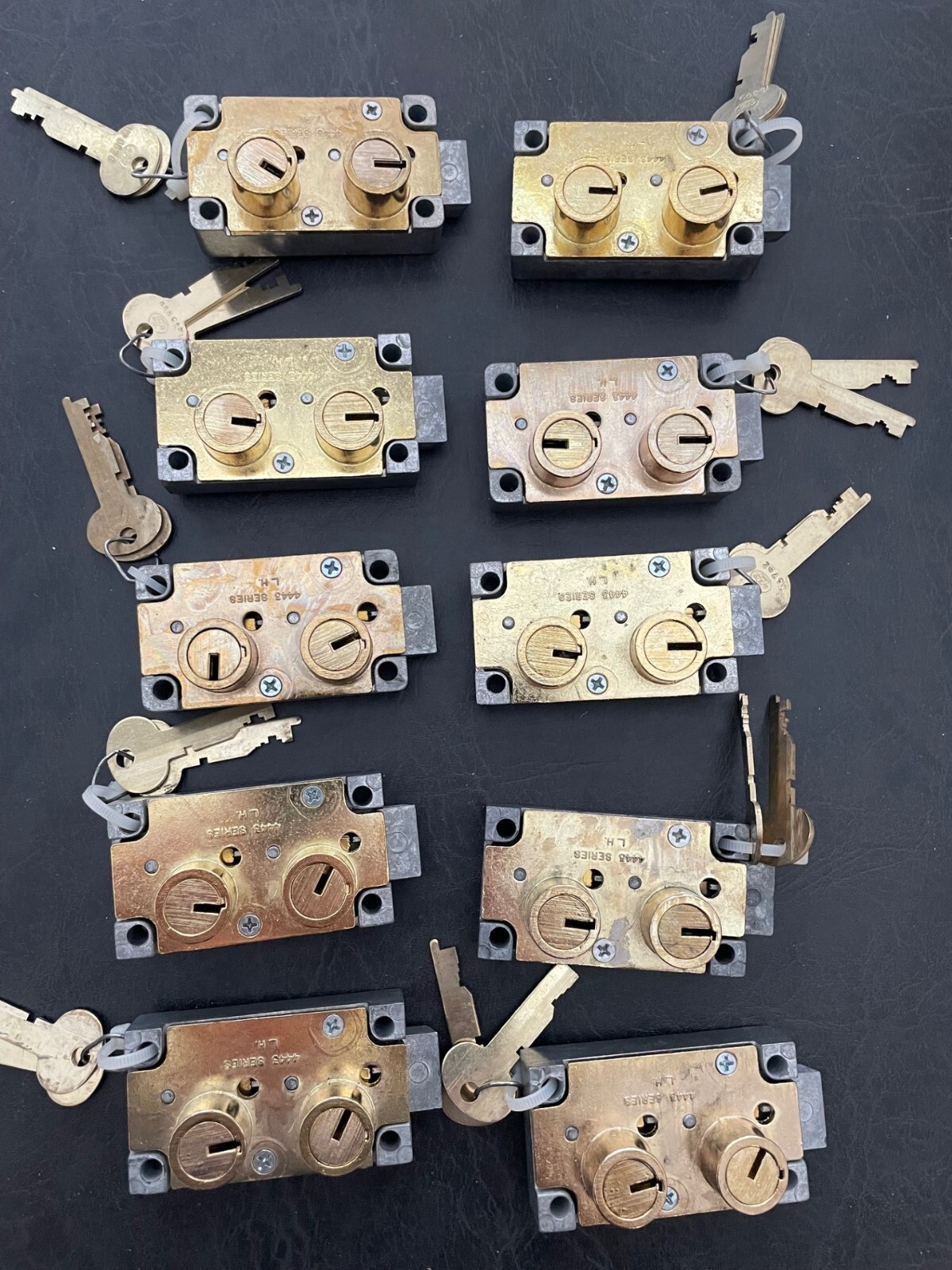 S&G 4443 Series Safe Deposit Fixed Lever Left Hand - Brass Finish (Lot of 10)