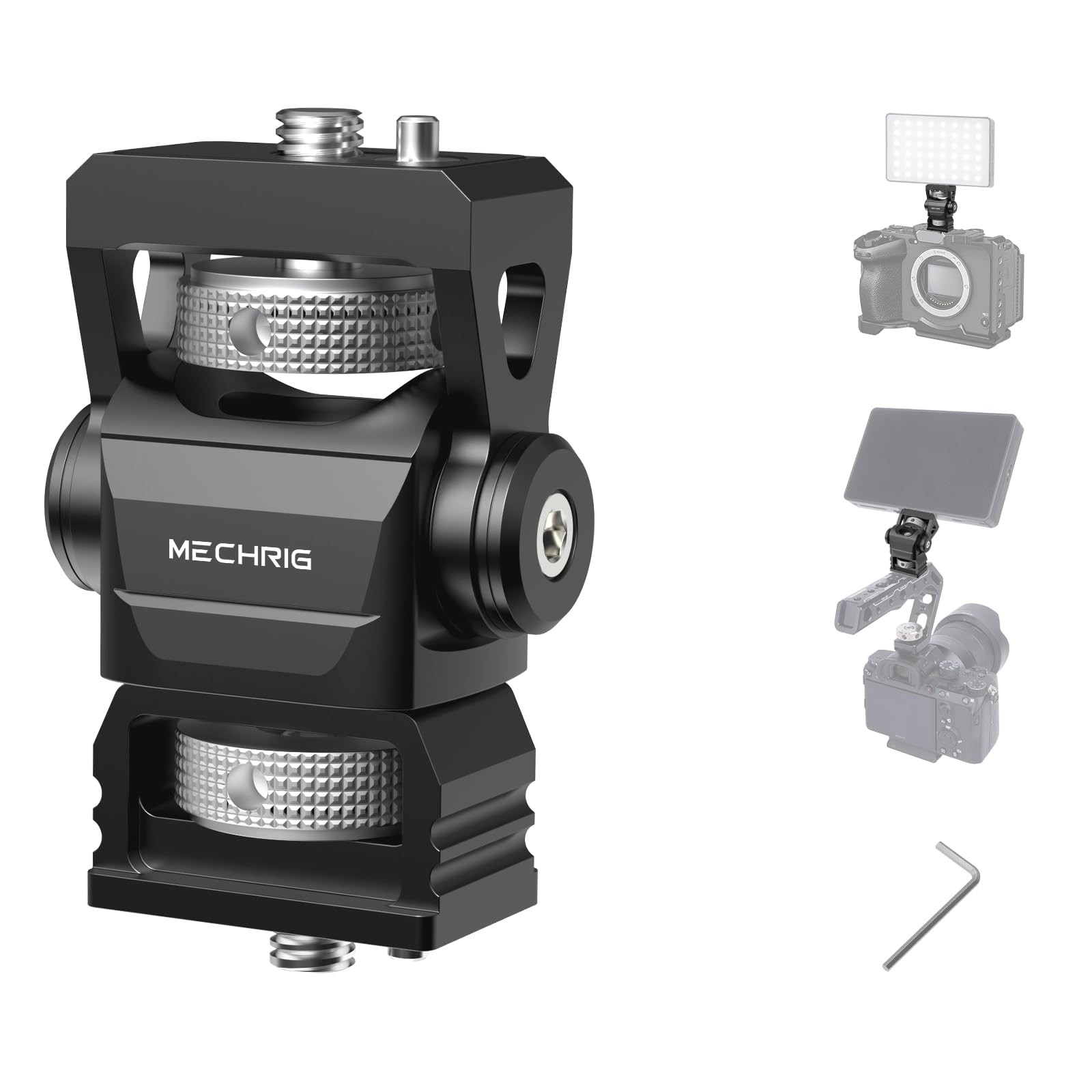 Camera Monitor Mount 1/4" Screw Aluminum Field Holder 360 Swivel 63144