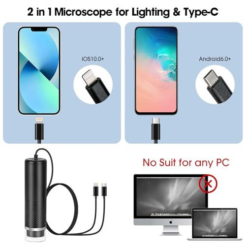 USB Digital Microscope Compatible with iOS and Android Devices (Not for Any