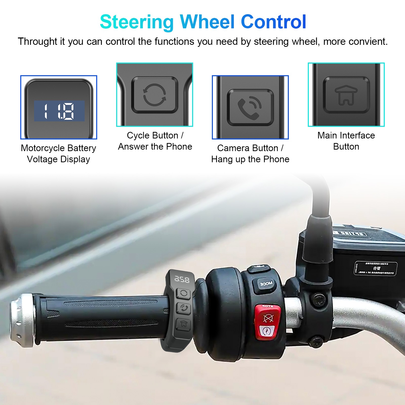 5.5" Motorcycle Navigation Carplay Android Auto Dash Cam TPMS Waterproof Screen