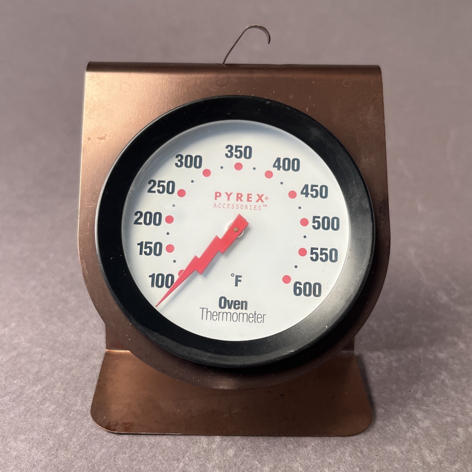 Vintage Pyrex Accessories Black Oven Thermometer Lighting bolt dial hand